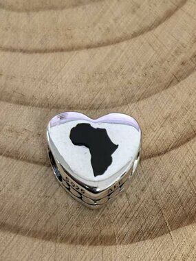 Pandora South Africa Map Heart Bead Pendant Charm, S925 Silver Jewelry
